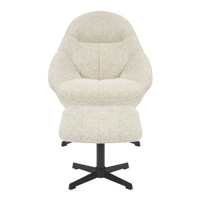 Cayliana Upholstered Swivel Accent Chair with Footstool