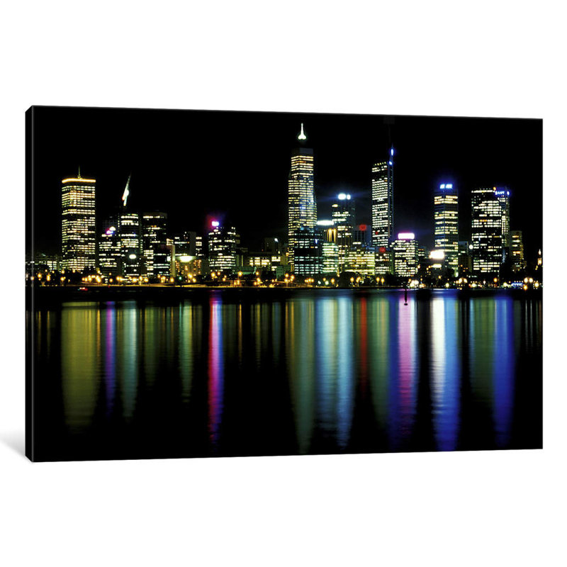 Downtown City Lights - Print on Canvas, 66.04 cm H x 45.72 cm W x 1.91 cm D, Wrapped Canvas