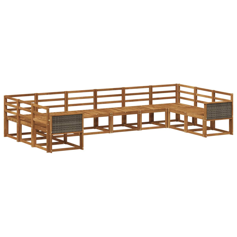 363cm Wide Patio Sectional, Natural/Grey