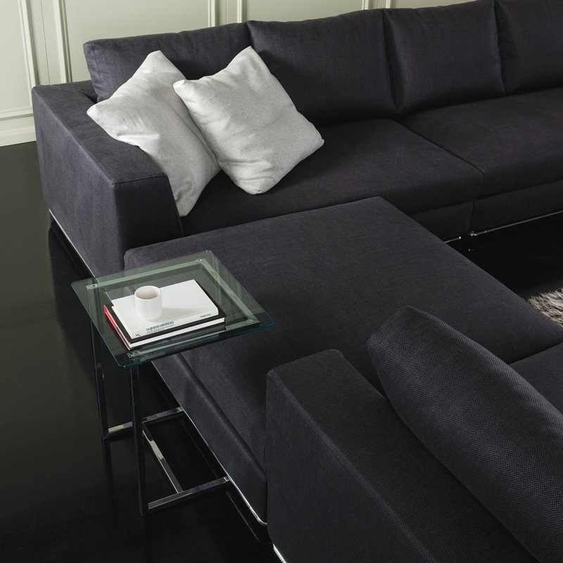 Leonard Upholstered L-Shaped Sectional Right Hand Facing, Dark Gray