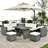 6-Piece All-Weather PE Rattan Patio Sectional Sofa Set With Adjustable Seats, Storage Box, Removable Covers And Tempered Glass Table-197568122-197568125