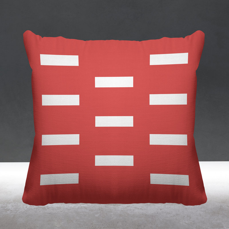 Coussin décoratif intérieur / extérieur Luella, L 17 po x H 17 po, Corail