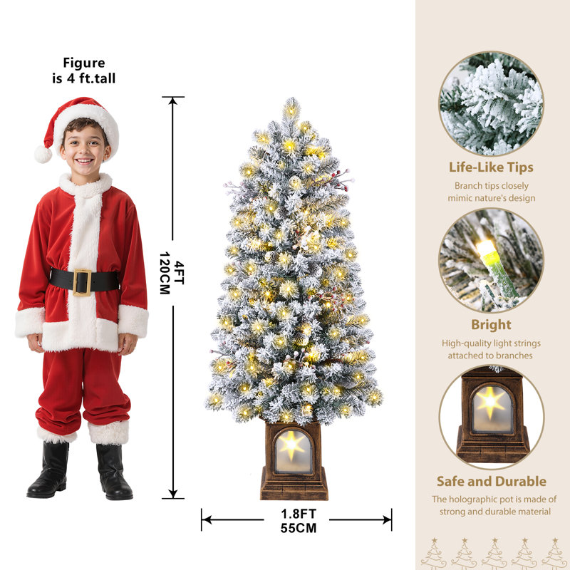 Christmas Tree, 4' H, White
