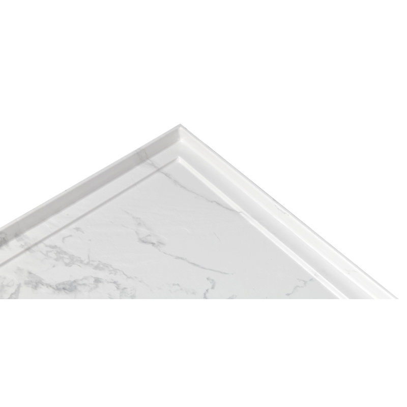 Base de douche 60 po x 36 po, résine et fibre de verre, bac de douche à seuil simple, veine JazzWhite