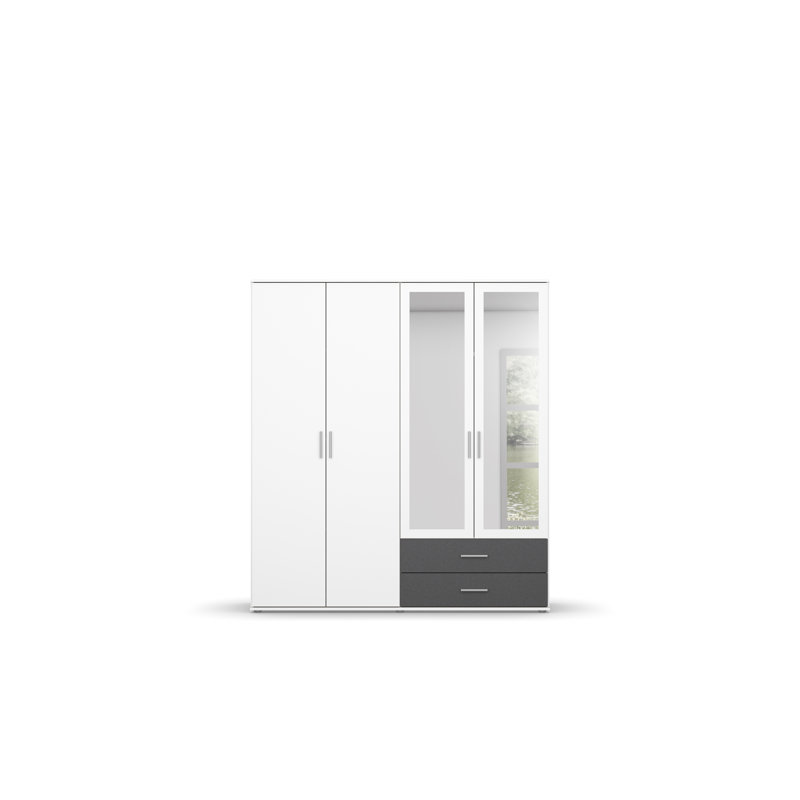 Rasant 4 Door Wardrobe, Alpine White/Metallic Grey