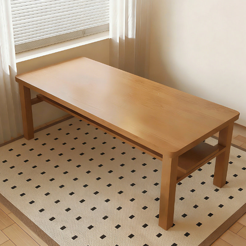 Modern Burlywood Rectangular Solid Wood Dining Table, 29.53”H x 70.87”L x 31.5”W