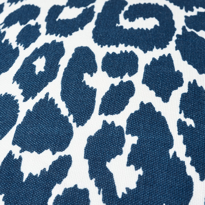 Iconic Leopard I/O Pillow, Navy