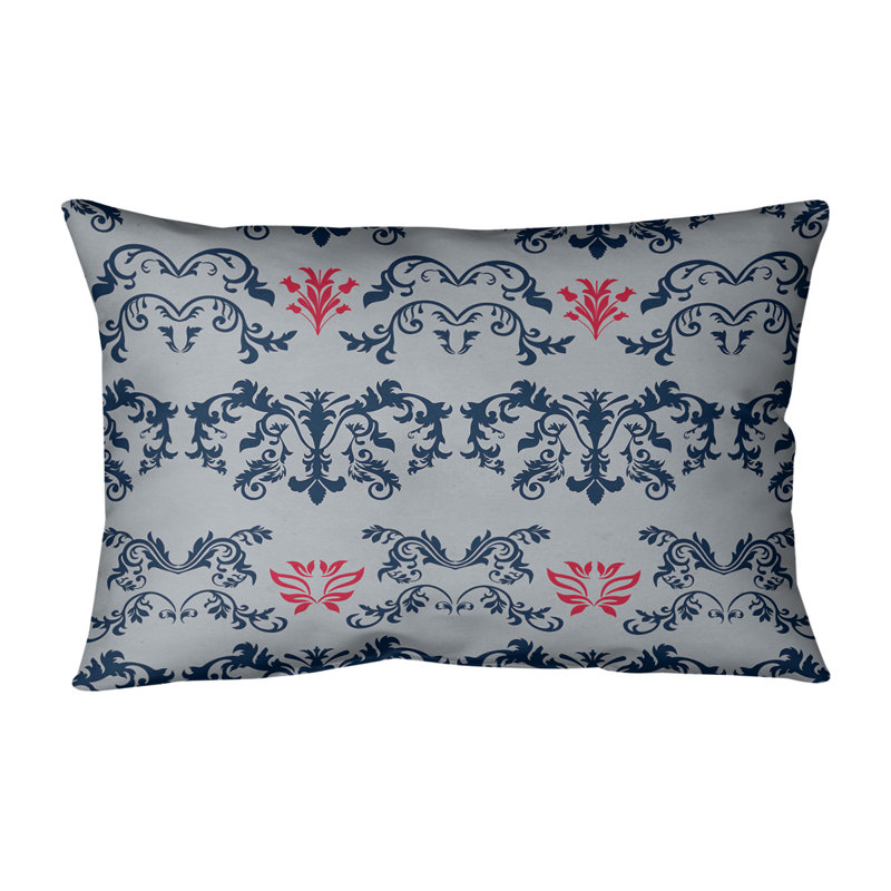 Housse de coussin Football Baroque, Polyester sergé, Bleu nautique / argent New Century / rouge
