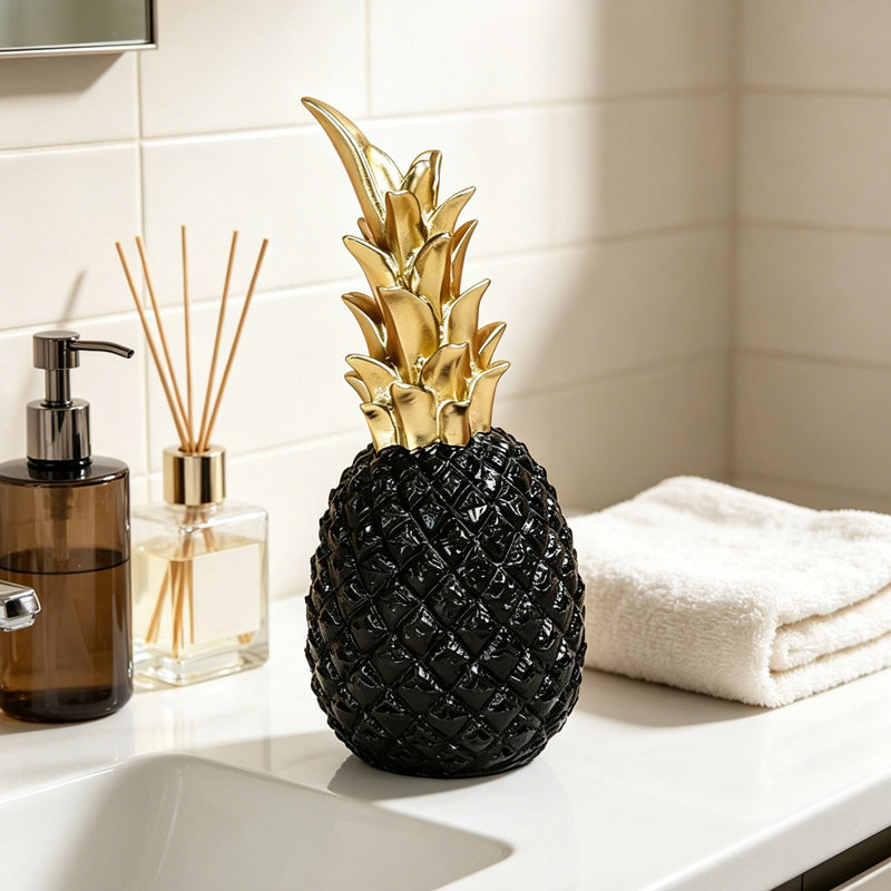 Figurine ananas décorations de bureau en résine, Black