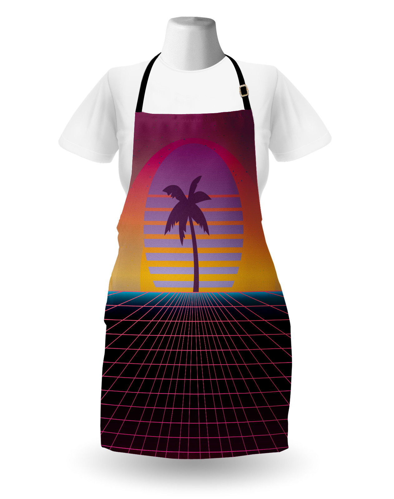 Corrigan Studio® Retrowave Apron Unisex 80's Grid Video Game Look Adult ...