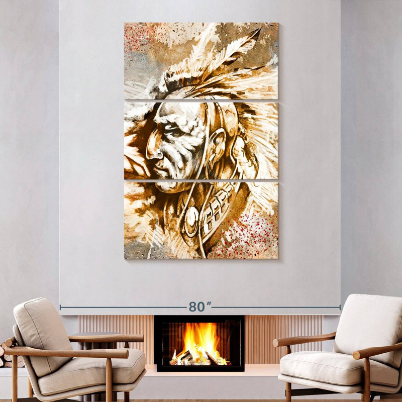 Lelar Native American Warrior, 74" H x 48" W