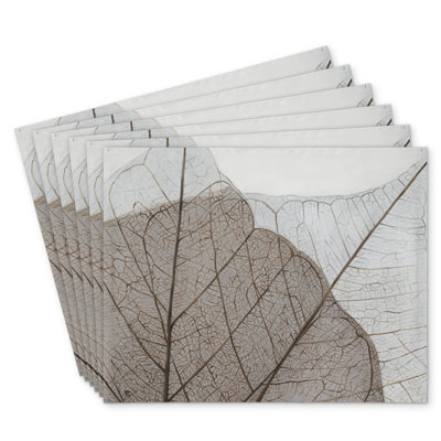 Translucent Dried Leaves Polyester Eiver Set of 6 Decor