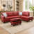 Red Faux Leather
