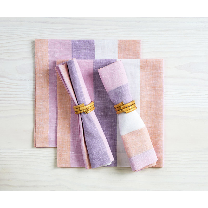 Gelato Stripe - 100% Pure Linen Dinner Napkins