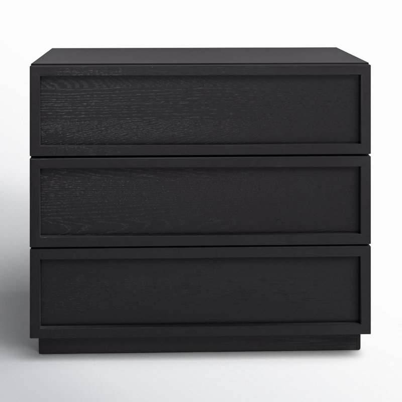 Hudson 3-Drawer Dresser, Black
