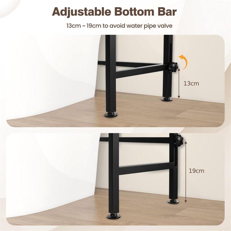 Adiza Freestanding Over The Toilet Storage, Satin Black