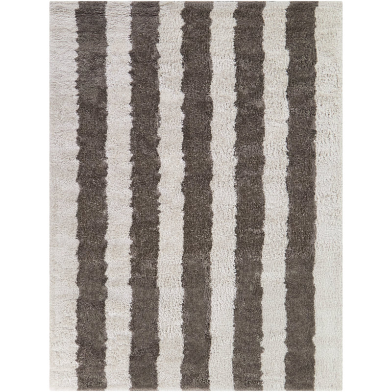 Tapis rayé brun Augello, Rectangle 5 pi 3 po x 7 pi