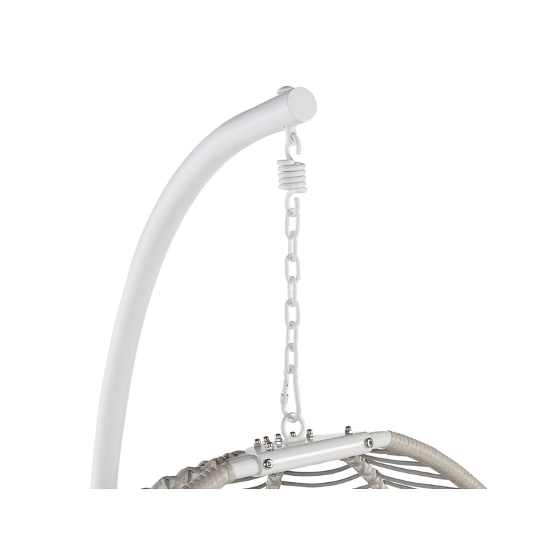 Laytonville Egg Chair with Stand, White, Grey