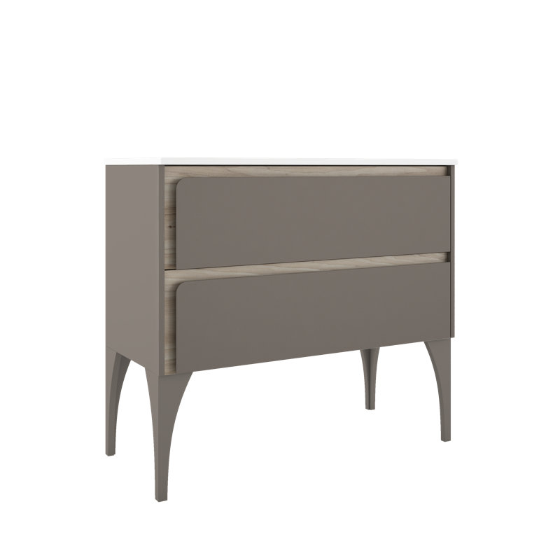 Base de meuble-lavabo simple Cordoba 40 seulement, Taupe / bois
