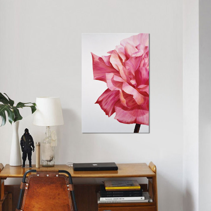 « rose double i », impression sur toile, H 12 po x l 8 po x P 0,75 po, Toile tendue, Pas de tapis