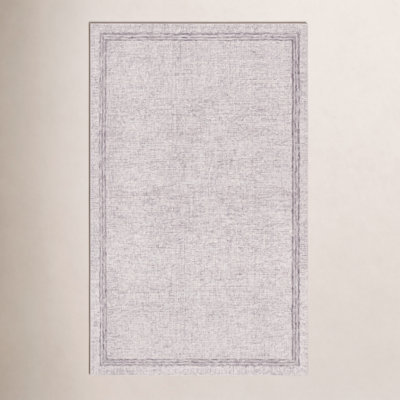 Gray Beige Hand-Tufted Wool Rug