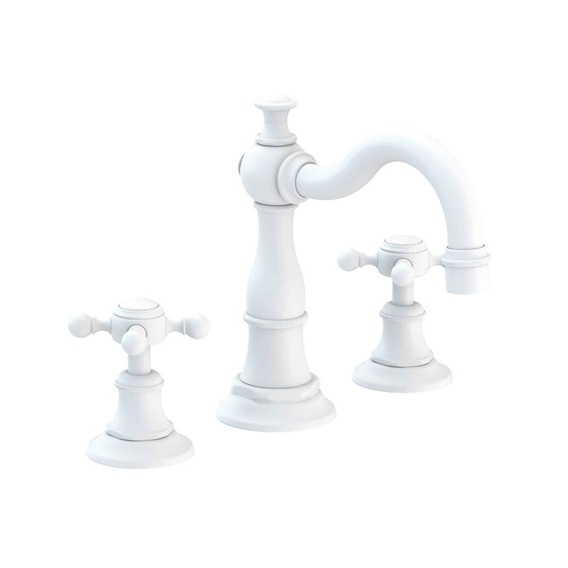 Victoria Widespread Bathroom Faucet with Drain Assembly, Matte White