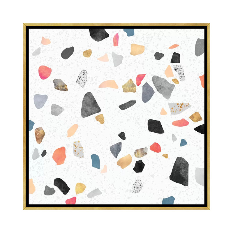 « Terrazzo Treasure » par Elisabeth Fredriksson-impression d’art graphique, H 18 po x l 18 po x P 1,5 po, Toile encadrée d'or