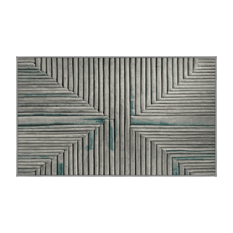 Tapis gris lavable à la machine GSIX03650, Rectangle 4 pi x 6 pi