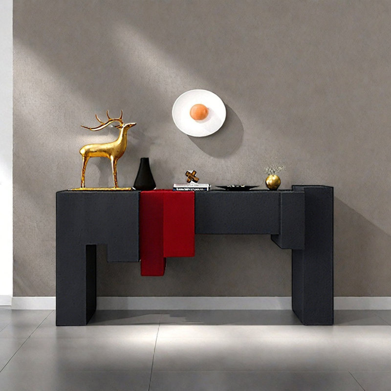 Console Modern Minimalist Art Design, H 35,43 po x l 62,99 po x P 15,75 po, Noir / rouge
