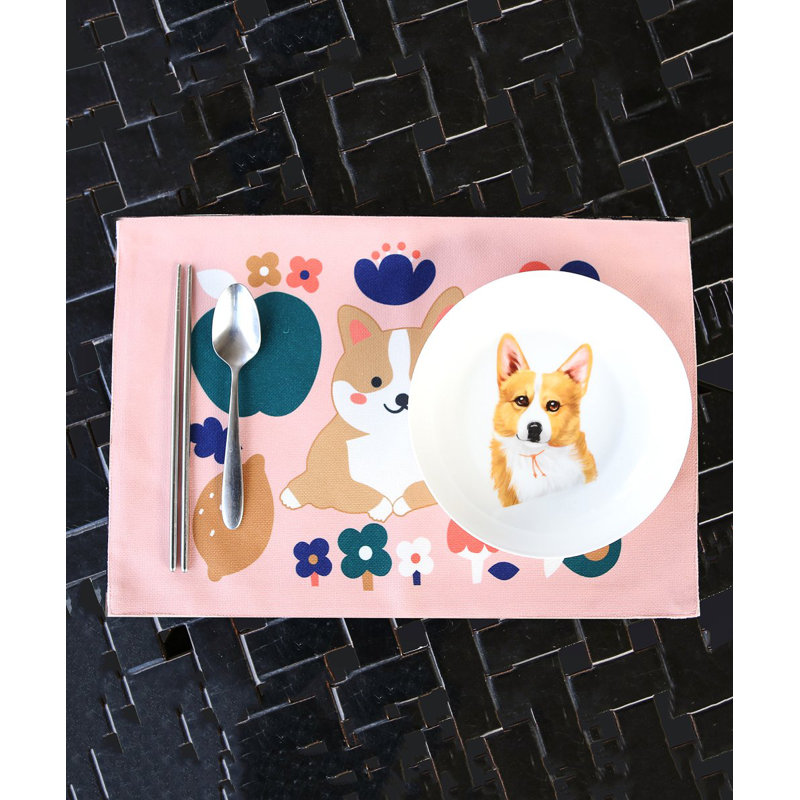 Dunfee Polyester No Pattern Rectangle Placemat