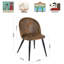 Ensemble de 4 chaises de salle à manger en suède, ensemble de chaises d'appoint de style industriel pour le salon, les pieds en métal et les sièges souples