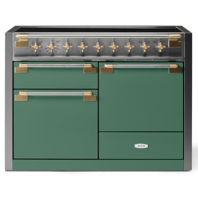 AGA Elise 48"W. 6 Cu.Ft. Freestanding Induction Convection Range with Antique Brass Trim
