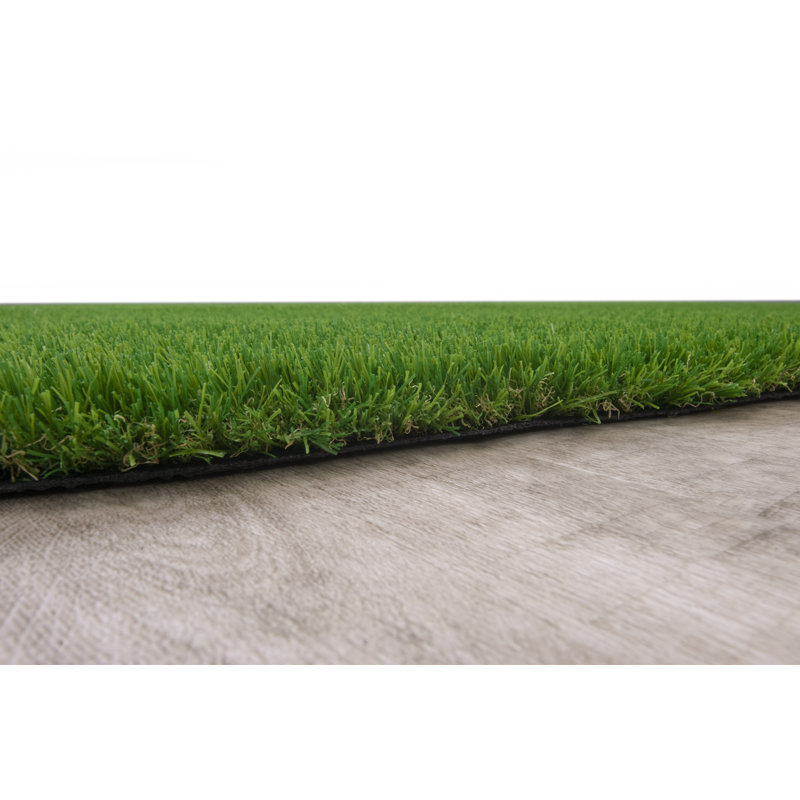 Green Jellybean Shaped Synthetic Indoor/Outdoor Area Rug 4' x 6'