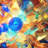Multicolor Hand-Blown Glass Chandelier, Modern Semi-Flush Mount