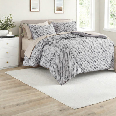 De literie pour grand lit, microfibre de polyester et ensemble d'édredon gris moderne