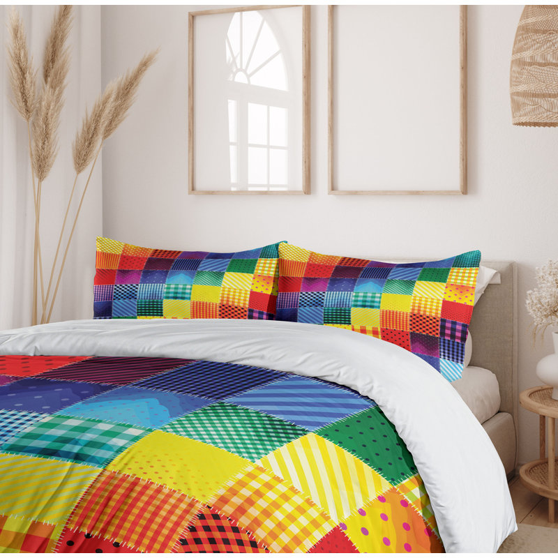 Ambesonne Farmhouse Modern & Contemporary Geometric Shapes Duvet Cover Set