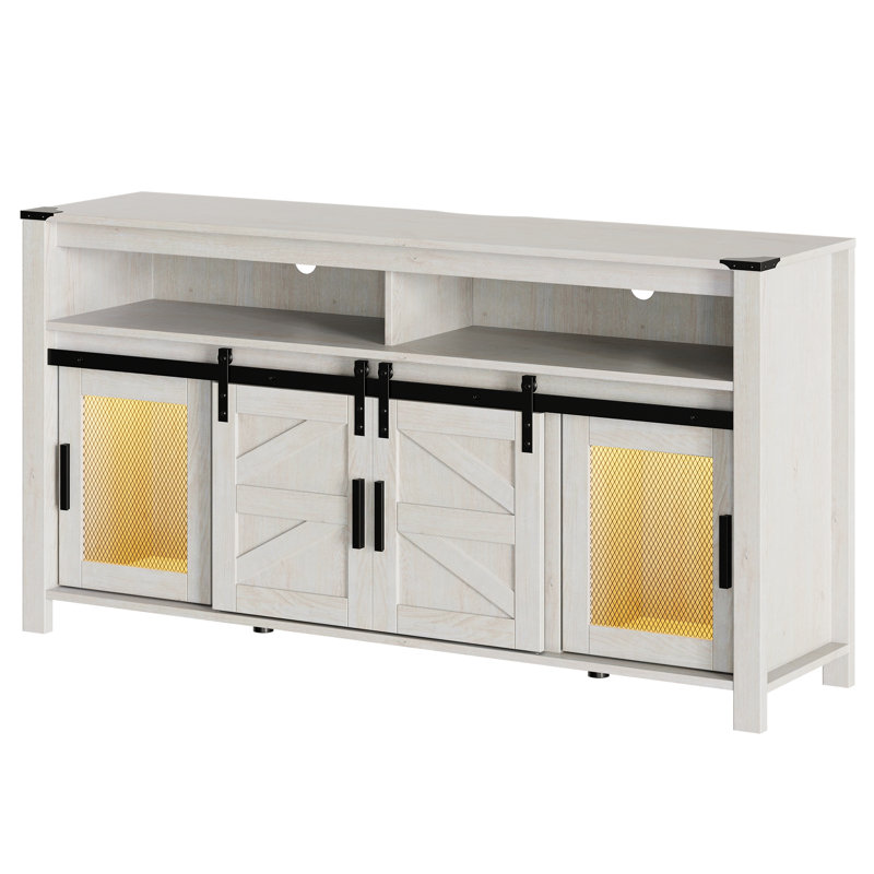 Crédence de rangement Thullen, Blanc antique / jaune clair