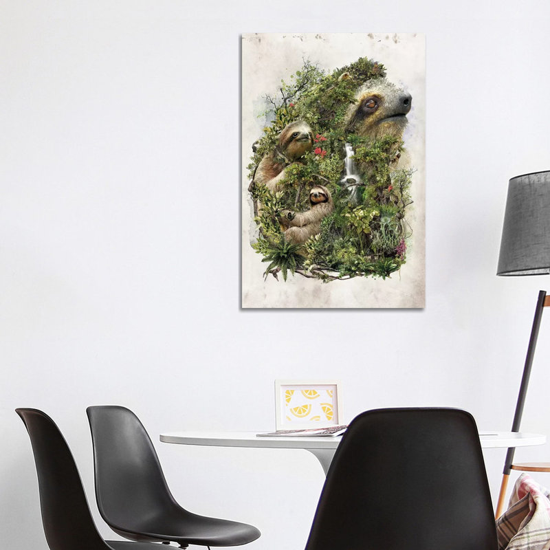 Surreal Sloth 1 Piece Wrapped Canvas Wall Art, 101.6 cm H x 66.04 cm W x 3.175 cm D