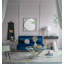 Miroir coquelicot 32 x 1 x 32 po avec cadre en métal de style contemporain pour salle de bain