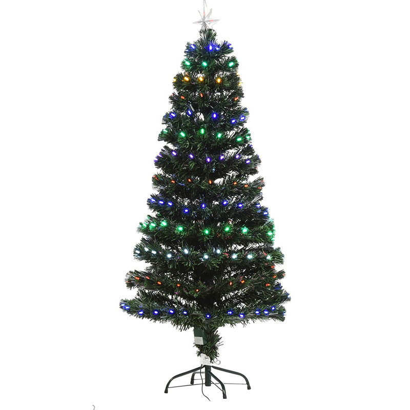 Lighted Artificial Fir Christmas Tree, 4.92ft H