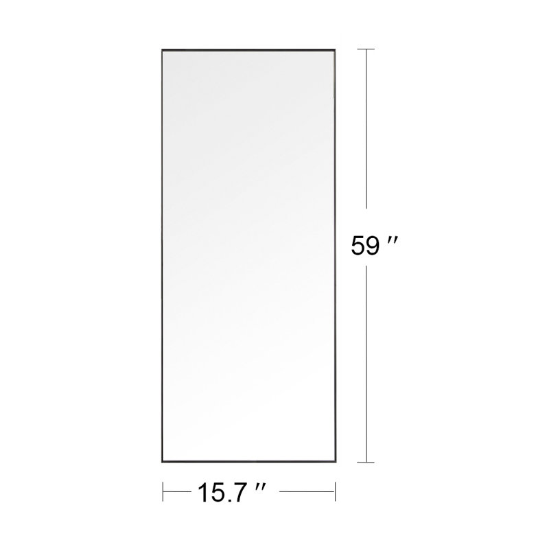 Metal Rectangle Mirror, Black