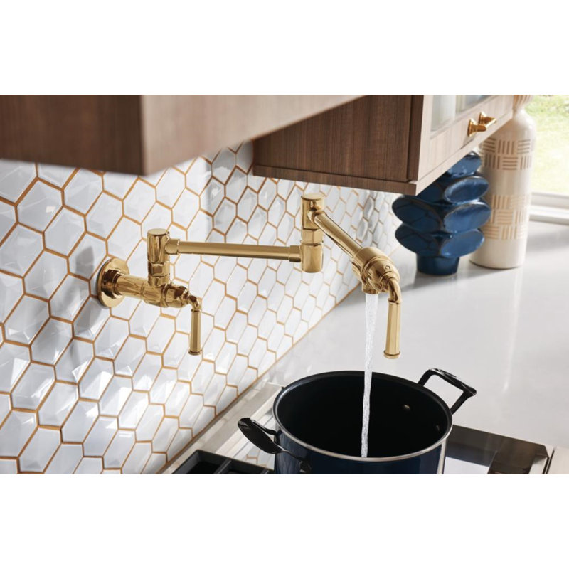 Rook® Wall Mount Pot Filler, Luxe Gold