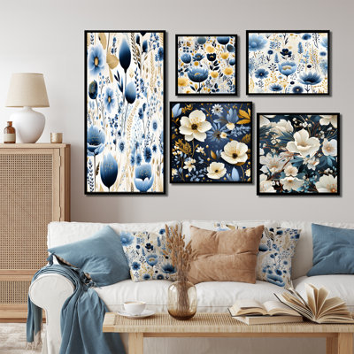 Avera - Floral Canvas Prints Set Of 5
