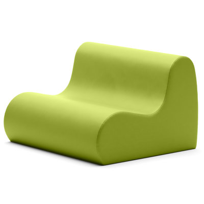 Canapé Jaxx Midtown - Siège à assise souple de qualité commerciale 2 places pour la bibliothèque, le centre multimédia, la garderie ou les salles de classe avec vinyle en polyuréthane nettoyable de qualité supérieure - grand format, noir