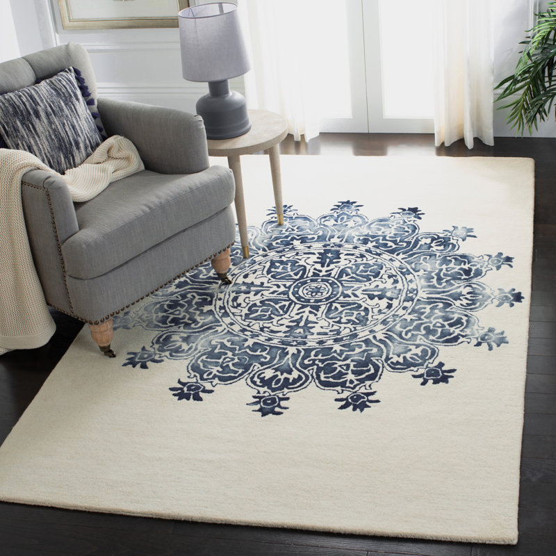 Dip Dye Hand Tufted Wool Oriental Rug, Rectangle 8' x 10'
