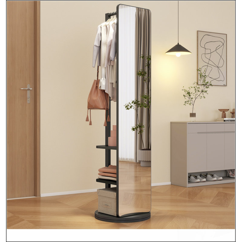 Miroir complet avec cadre en bois massif, grande surface de visionnement pour s'habiller et ranger facilement, parfait pour les chambres à coucher et les salons