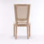 Chaise de salle à manger style français à structure carrée en bois massif avec dossier en lin, ensemble de 2