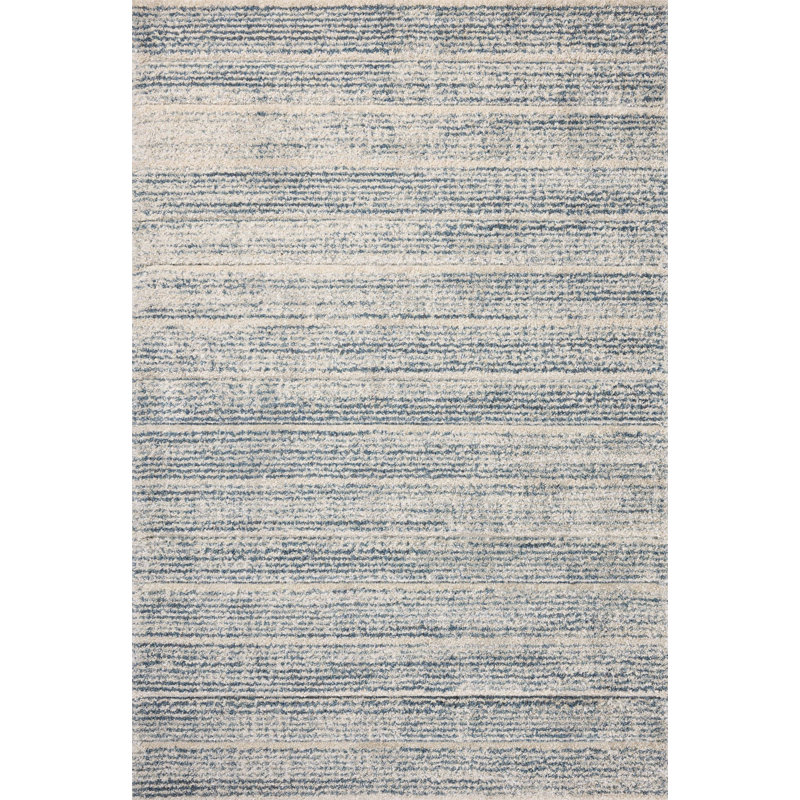 Manali Oatmeal / Blue Area Rug, Rectangle 9'3" x 13'