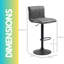 Baldinelli Swivel Upholstered and Faux Leather Adjustable Height Bar Stool
