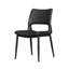 Ensemble de 2 chaises de salle à manger modernes et minimalistes en similicuir, dossier confortable, pieds en métal, convenant aux restaurants, cuisines et bureaux.-1549492940